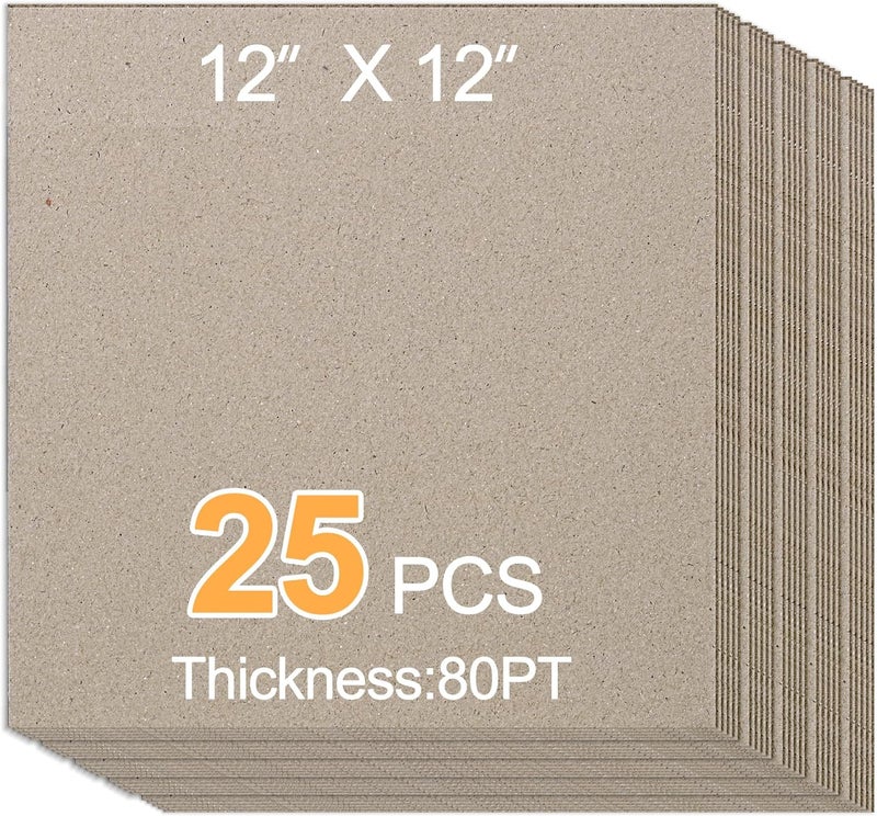 Inchoco Chipboard Sheets (12 Inch x 12 Inch, Pack, 25) - Image 1